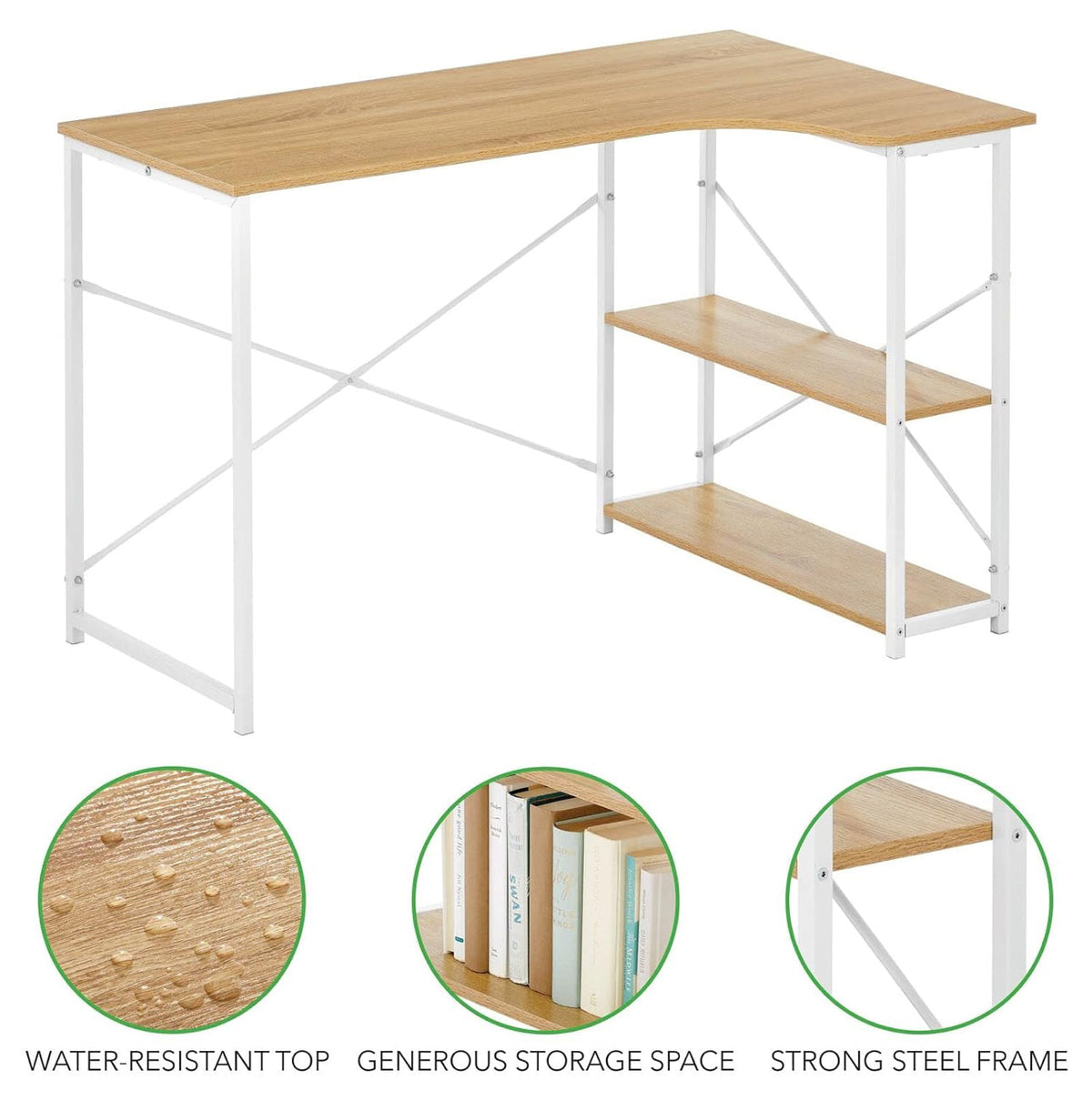 MFurn L-Shaped Foldable Computer & Gaming Desk – Corner Workstation