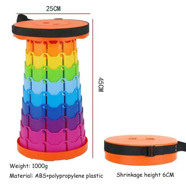 MHome Portable Folding Telescopic Stool Rainbow Colour