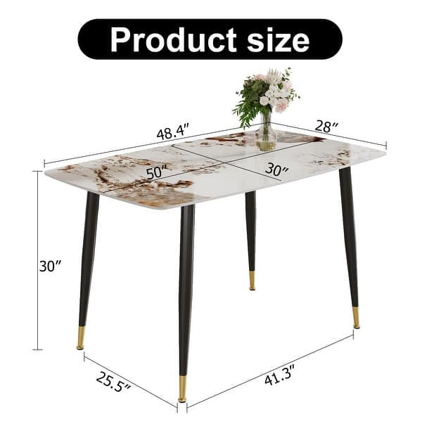 MFurn Trendy Marble Sintered Top Dining Table & Chair 5pc Set