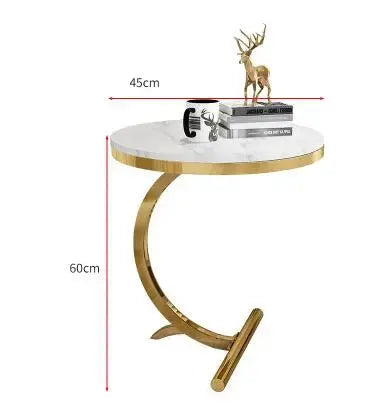 MFurn Marble Nordic Style Home Furniture Stainless Steel Gold Round Corner Side Table