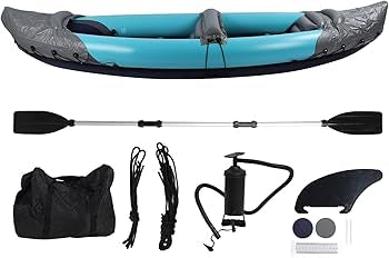 2 Person Inflatable Kayak Set, Thickened PVC Inflatable Canoe With Inflatable Seat Cushion, Hand Pump, Kayak Paddles & Storage Carry Bag, Foldable Kayak For Adults, Kids- Various Options