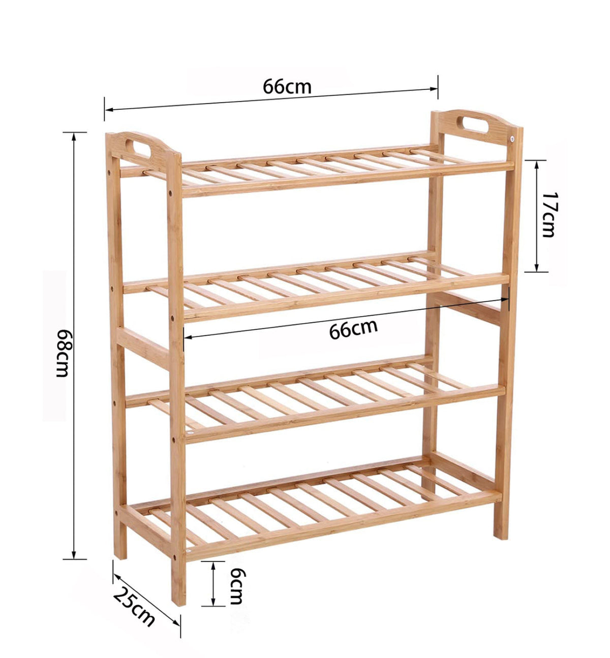 Bamboo Wood Storage / Shoe Rack With 4 Tier 12 Pairs Shoe Shelf Storage Organizer