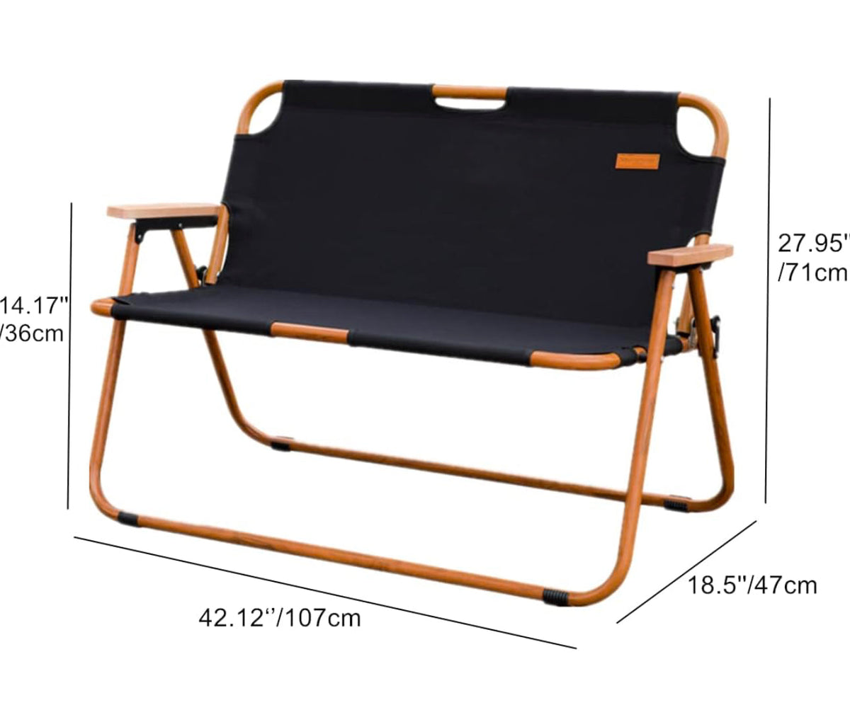Double Camping Chair 2-Person Folding Chairs Portable Outdoor Fishing Chair for Patio Lawn Beach Yard Garden