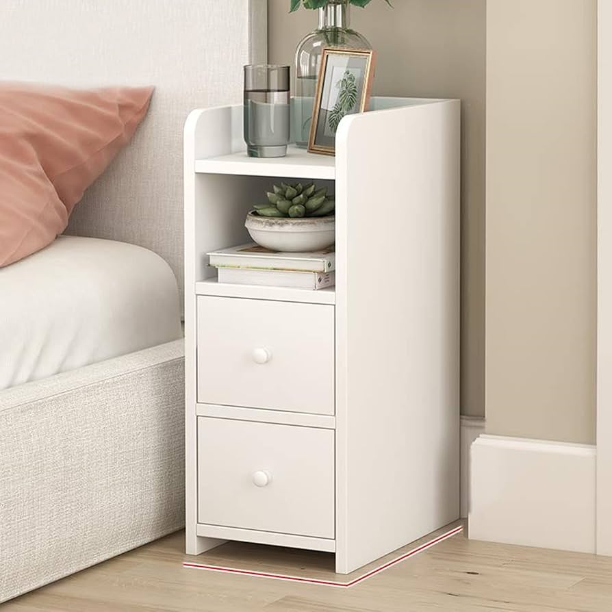 MFurn Contemporary Bedside  Wooden Table with 2 Drawer and Open Shelf Modern Bedroom Storage Cabinet Living Room Furniture-Various Colours
