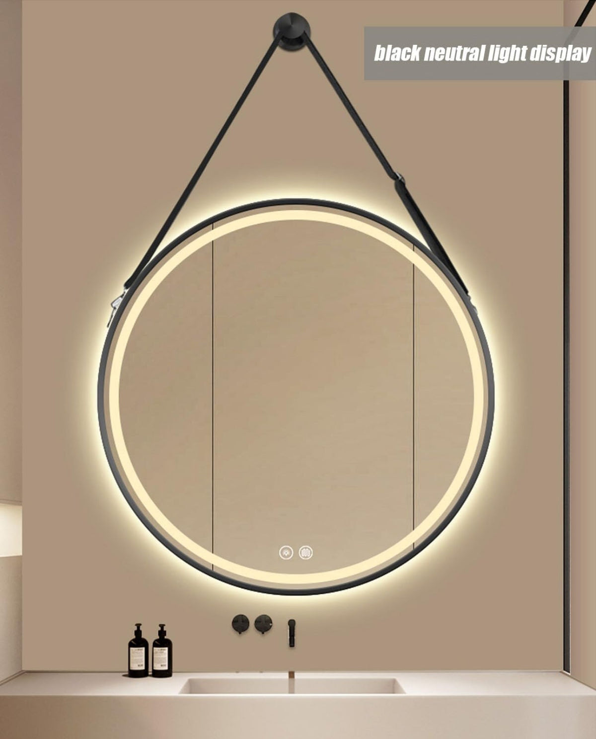 LED Bathroom Mirror, Wall Mounted Multifunction Bathroom Vanity Mirror with LED Lights Energy-Saving Illuminated Mirror