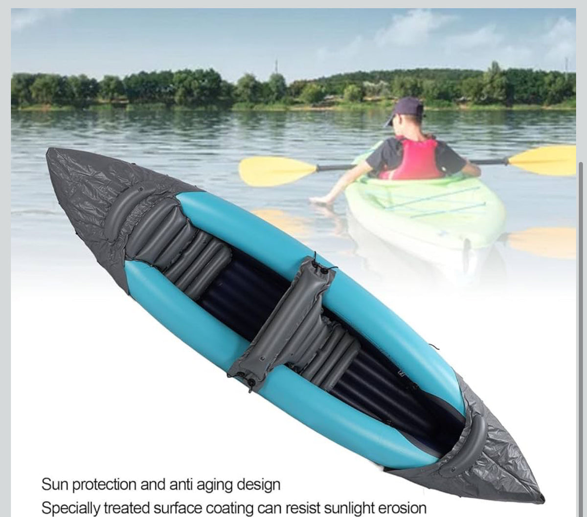 2 Person Inflatable Kayak Set, Thickened PVC Inflatable Canoe With Inflatable Seat Cushion, Hand Pump, Kayak Paddles & Storage Carry Bag, Foldable Kayak For Adults, Kids- Various Options