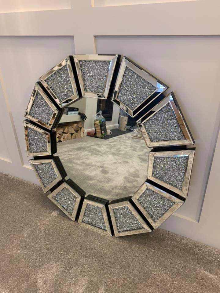 Marco crushed diamond mirror