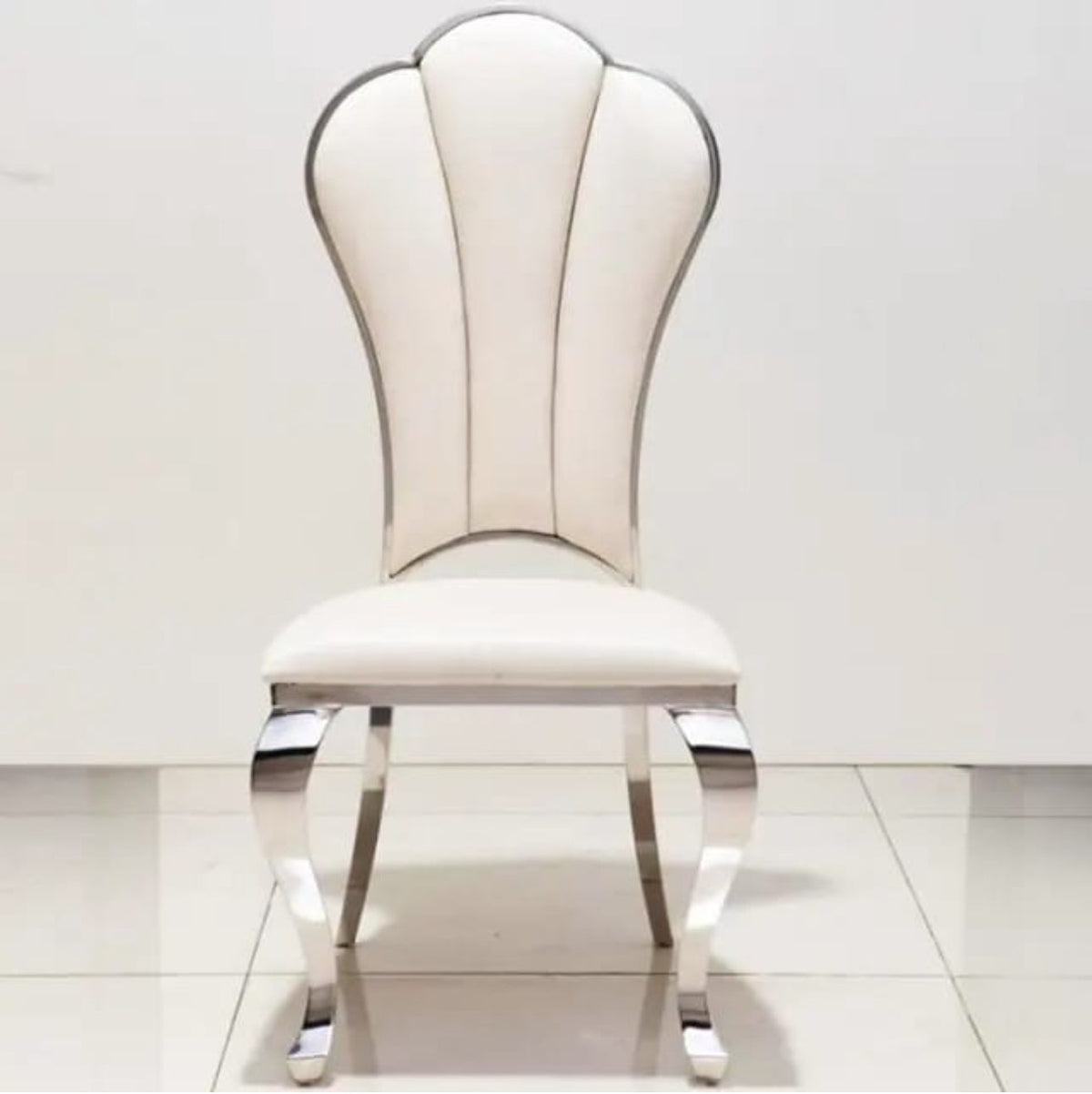 Modern Dining Chairs | Leatherette Dining Room Chairs with Stainless Steel Legs