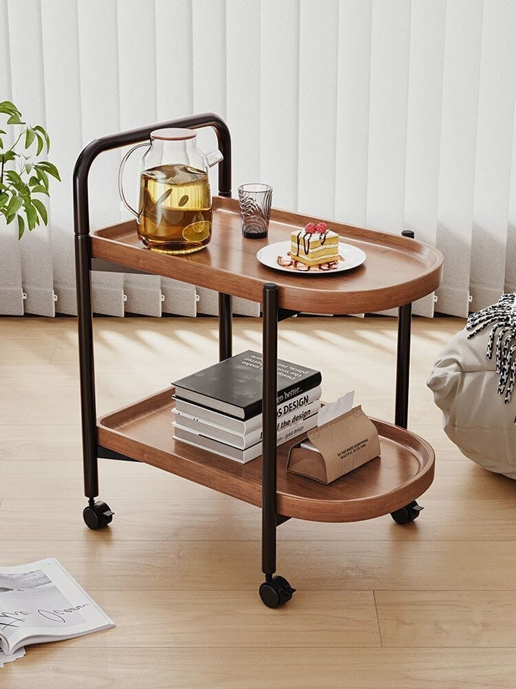 Storage Trolley Cart Removable Side Table with Wheels Multifunctional Storage Organizer for Kitchen Bathroom Living Room Laundry,Utility Rolling Carts 2Tier- Various Options