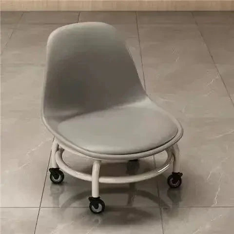 Low Chair Stool, Load Capacity Children's Stool, Backrest, Small, Living Stool, Low Chair, Small, Nappa Leather Fabric, Thick, Waterproof, Quiet Casters, 360 Degree