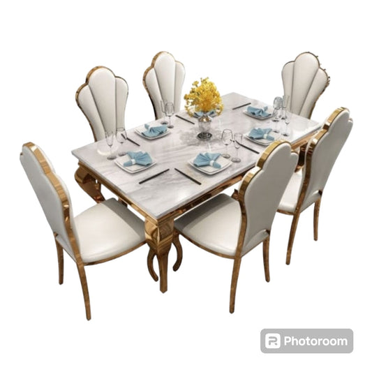 Luxurious Marble Dining Set 7pc