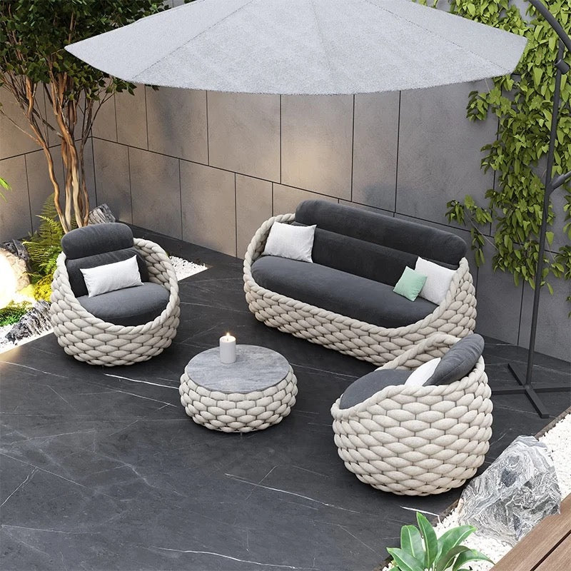 Modern Aluminium Rattan Garden Outdoor Patio Furniture 4pc