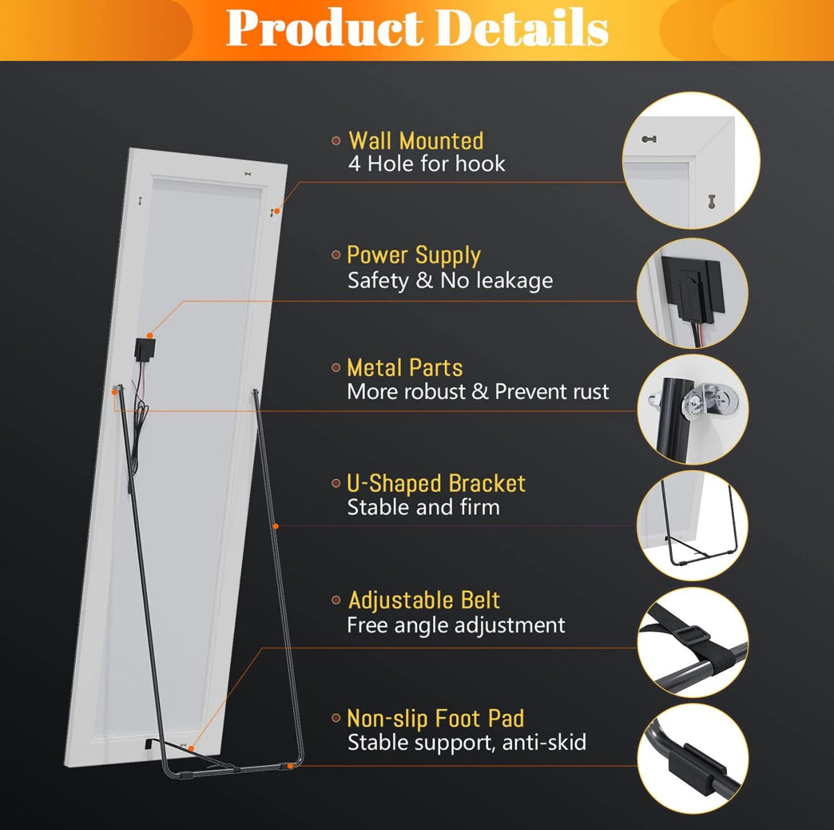Frameless LED Mirror 160x50x3mm - Available in Cool White, Natural Light & Warm White