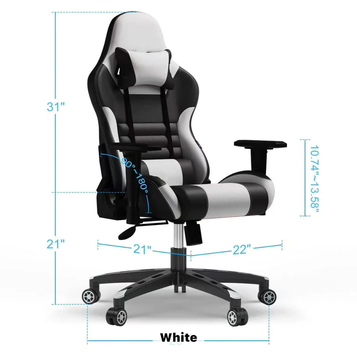 Ergonomic Gaming Chair – Racing-Style Office Chair with Lumbar Support