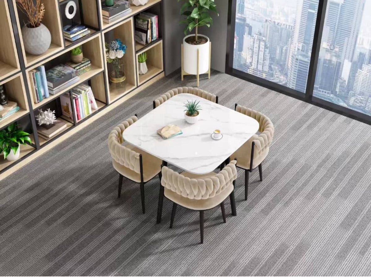Modern Nordic Dining Table Set 5pc Set - Various Colours