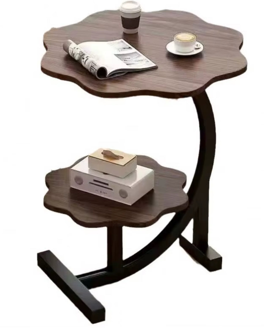 MFurn Double-Layer Flower Nordic Modern Coffee Table – 2-Tier C-Shaped Side Table