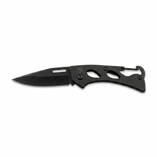 Tactical Folding Pocket Knife with Integrated Carabiner