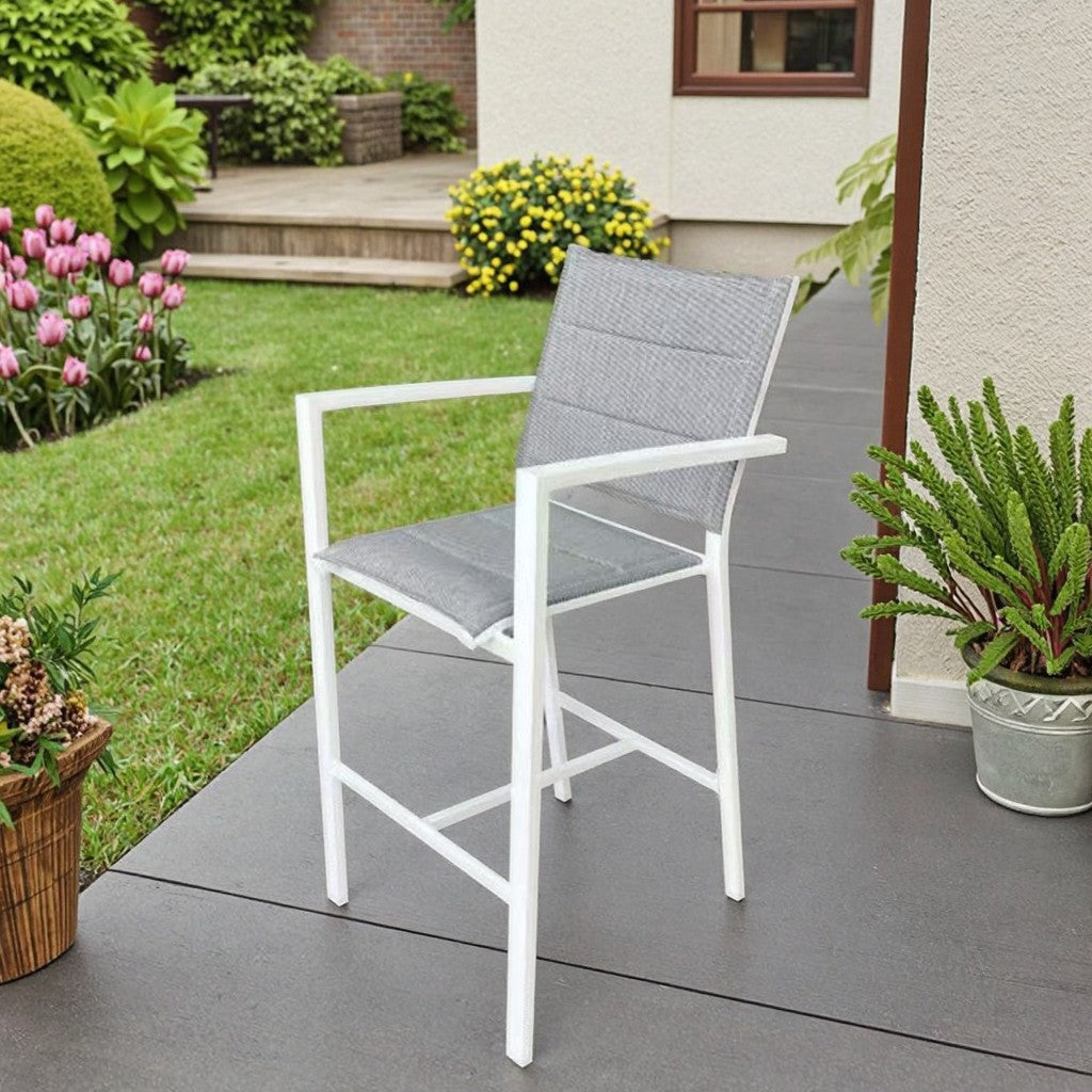 MFurn Padded Aluminium Outdoor Bar Chair – Textilene Seat