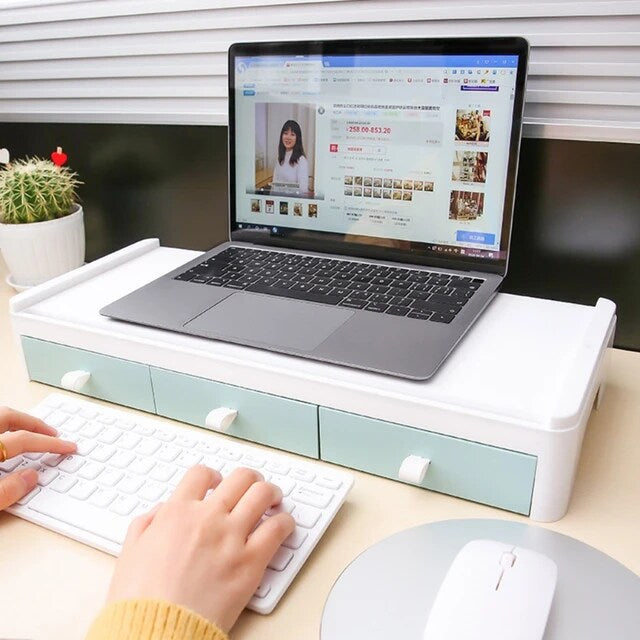 Multifunctional Desk Organizer/Laptop stand With 3  Drawers