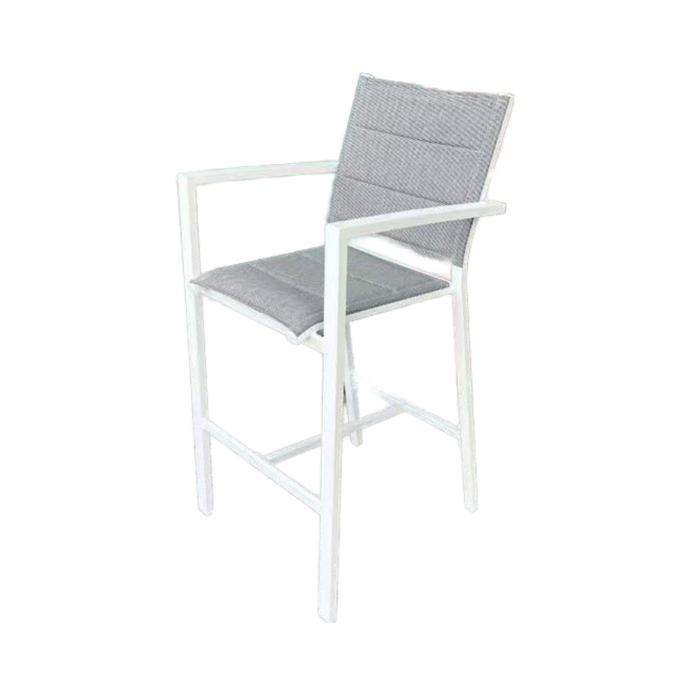 MFurn Padded Aluminium Outdoor Bar Chair – Textilene Seat