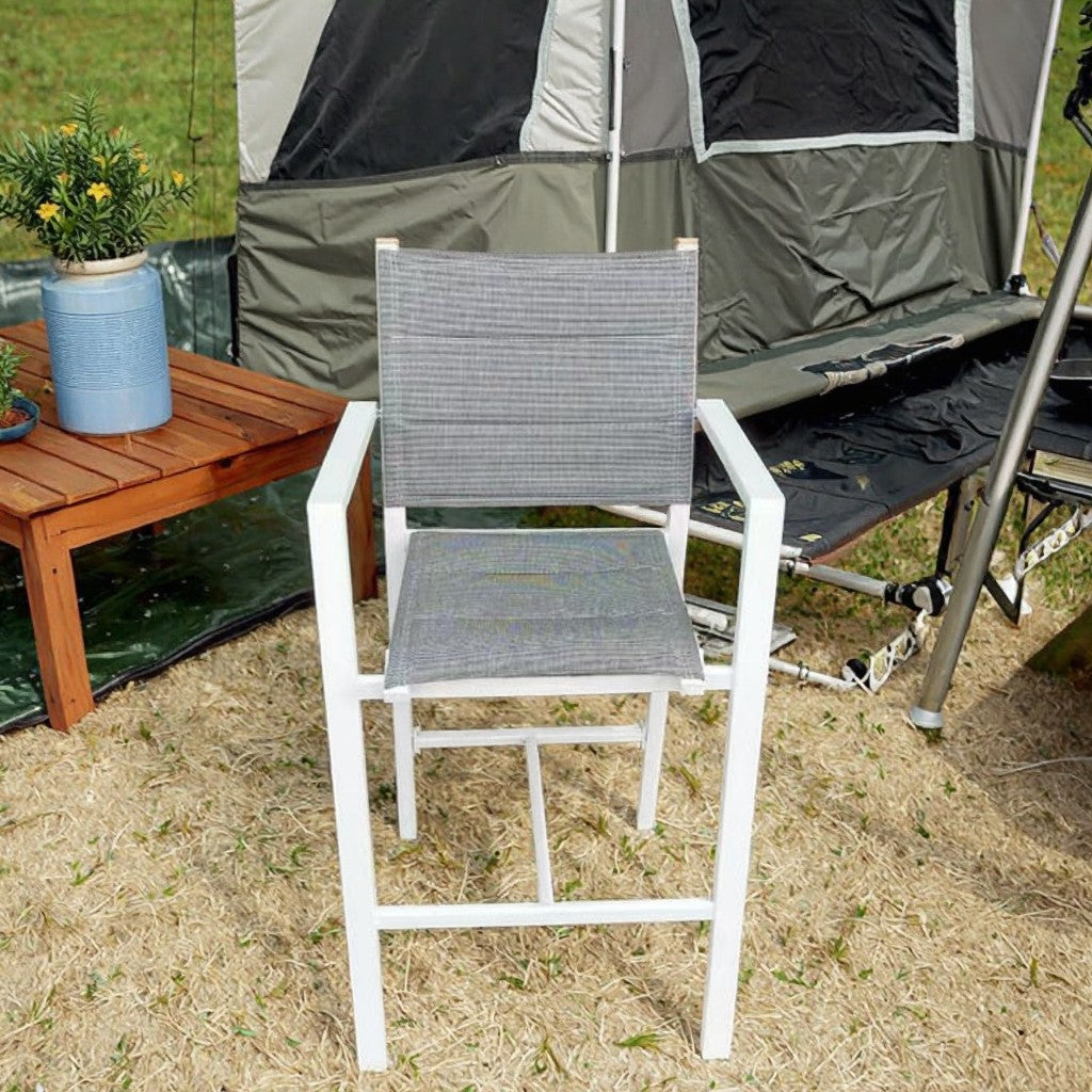 MFurn Padded Aluminium Outdoor Bar Chair – Textilene Seat