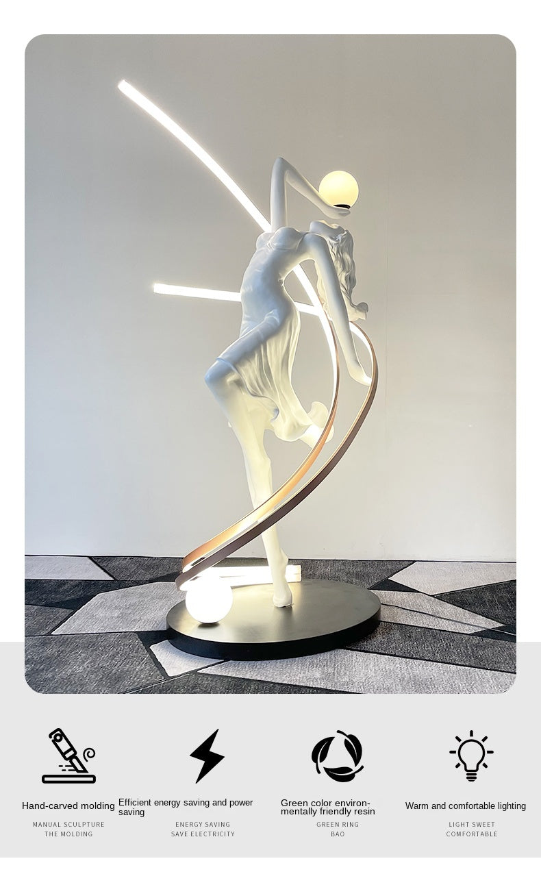 Athena Dancing Goddess Lamp Sculpture