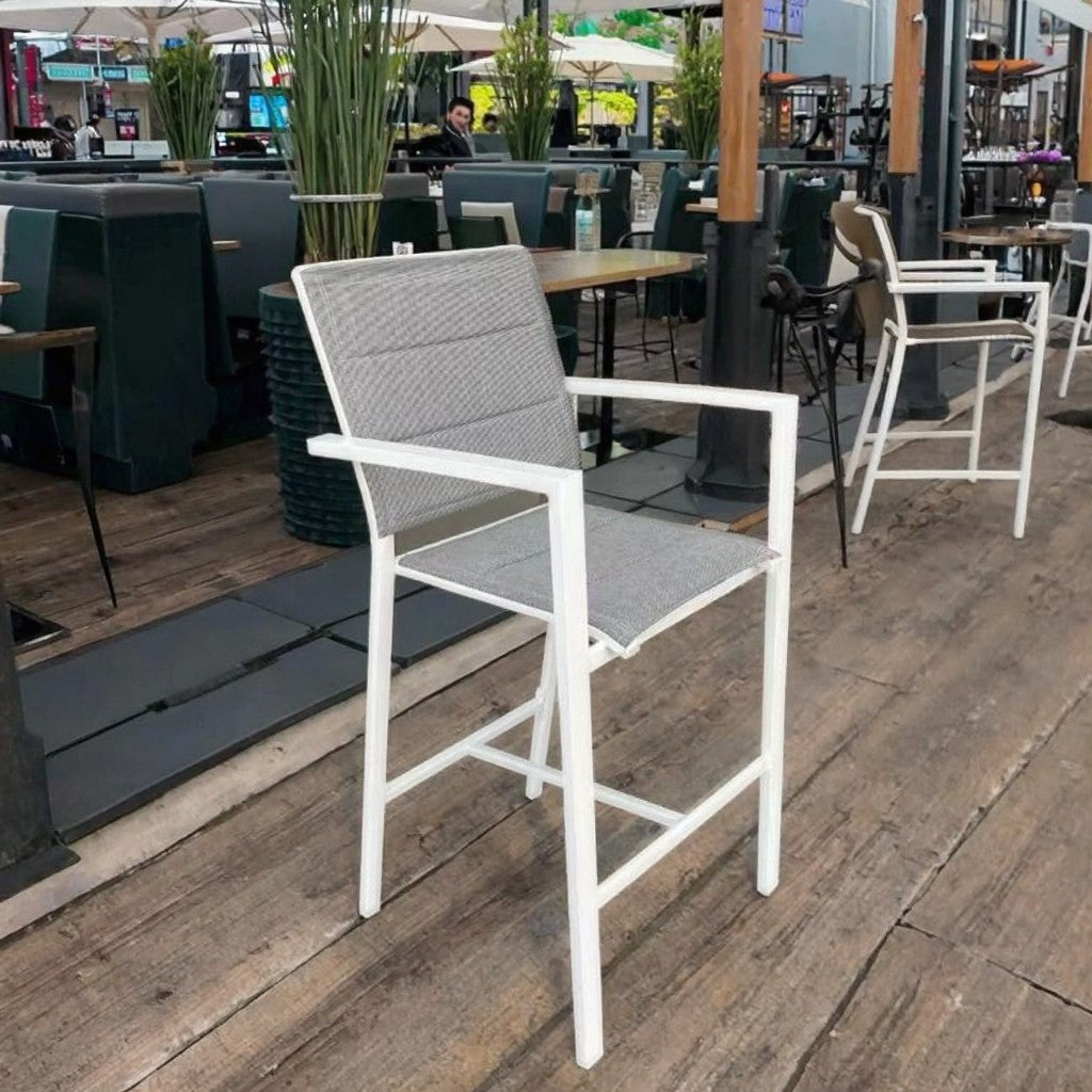 MFurn Padded Aluminium Outdoor Bar Chair – Textilene Seat
