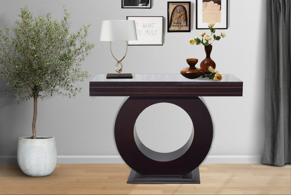 Wood brown console table 