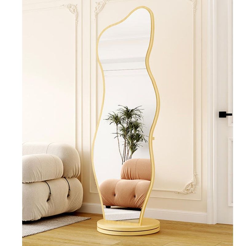 Large Wave Mirror Interior Stand Entrance Wave Full Body With Coat Hanger