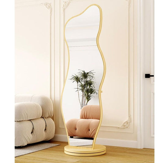 Large Wave Mirror Interior Stand Entrance Wave Full Body With Coat Hanger