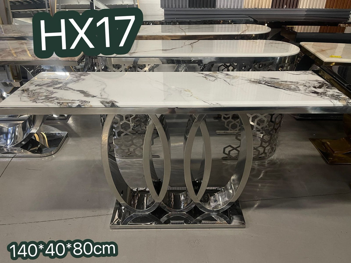 Silver audi condole server table