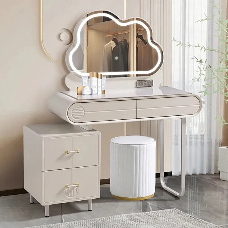 Elegant Nordic Style Vanity Dressing Table & Chair LED Lights