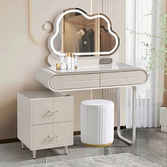 Elegant Nordic Style Vanity Dressing Table & Chair LED Lights