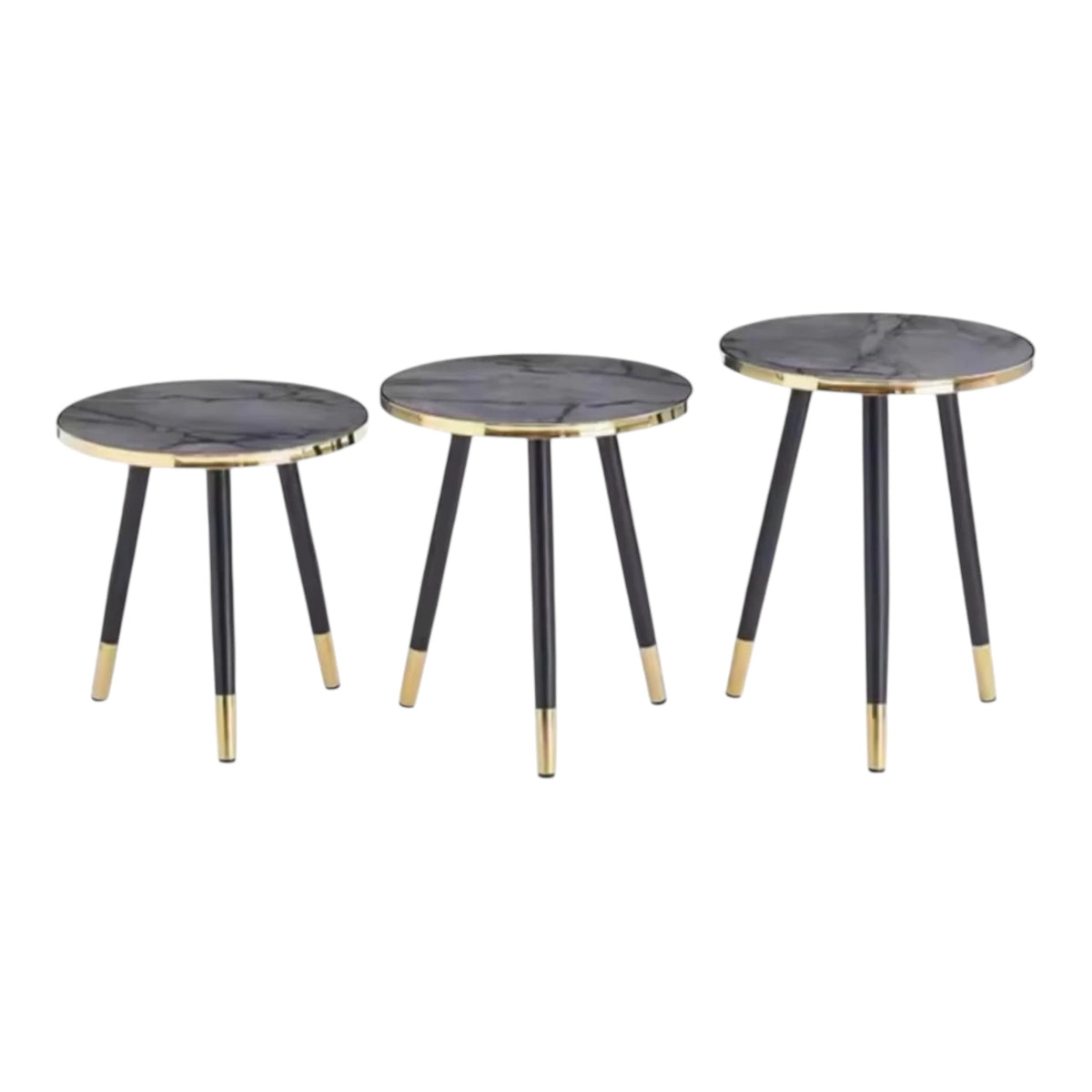MFurn 3-in-1 Nesting Luxury Marble Side Table Set