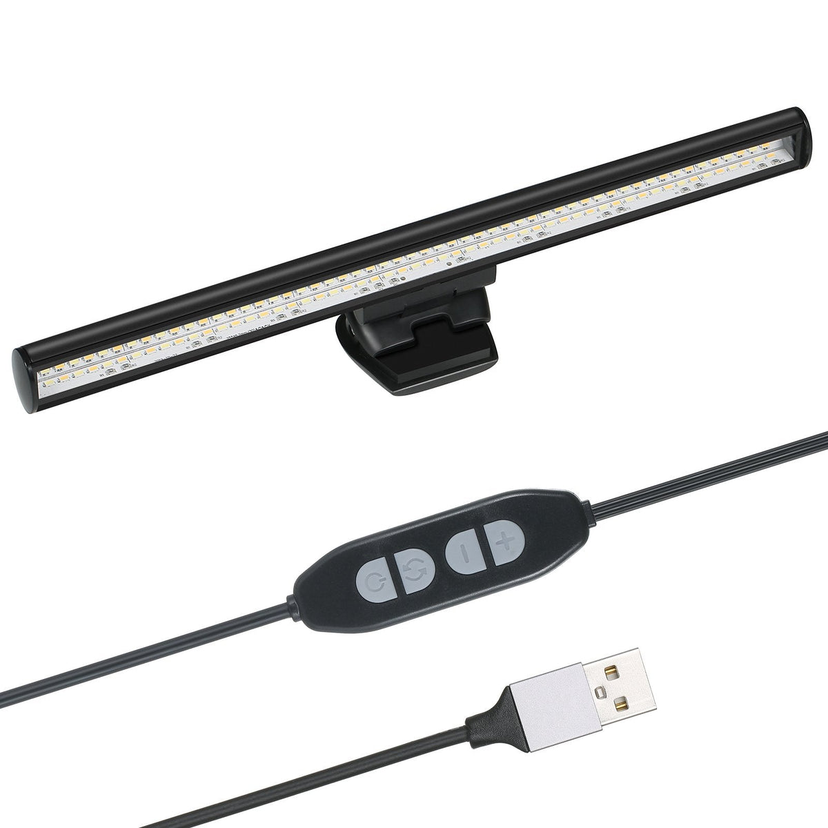 e-Reading Monitor Light for Laptop USB Operated Dimmable Eye-caring Screen Lamp 3 Color Temperature & Adjustable 10 Brightness Levels Space Saving LEDs Task Lamp