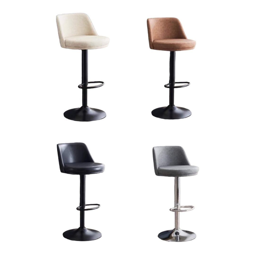 2 Set of Bar Stools PU Leather Kitchen Chairs Back Stool