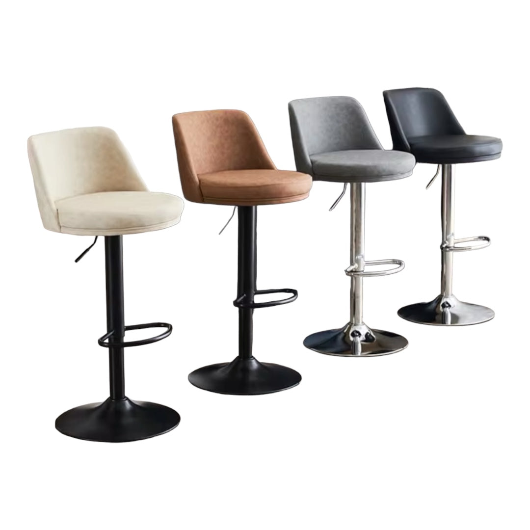 2 Set of Bar Stools PU Leather Kitchen Chairs Back Stool