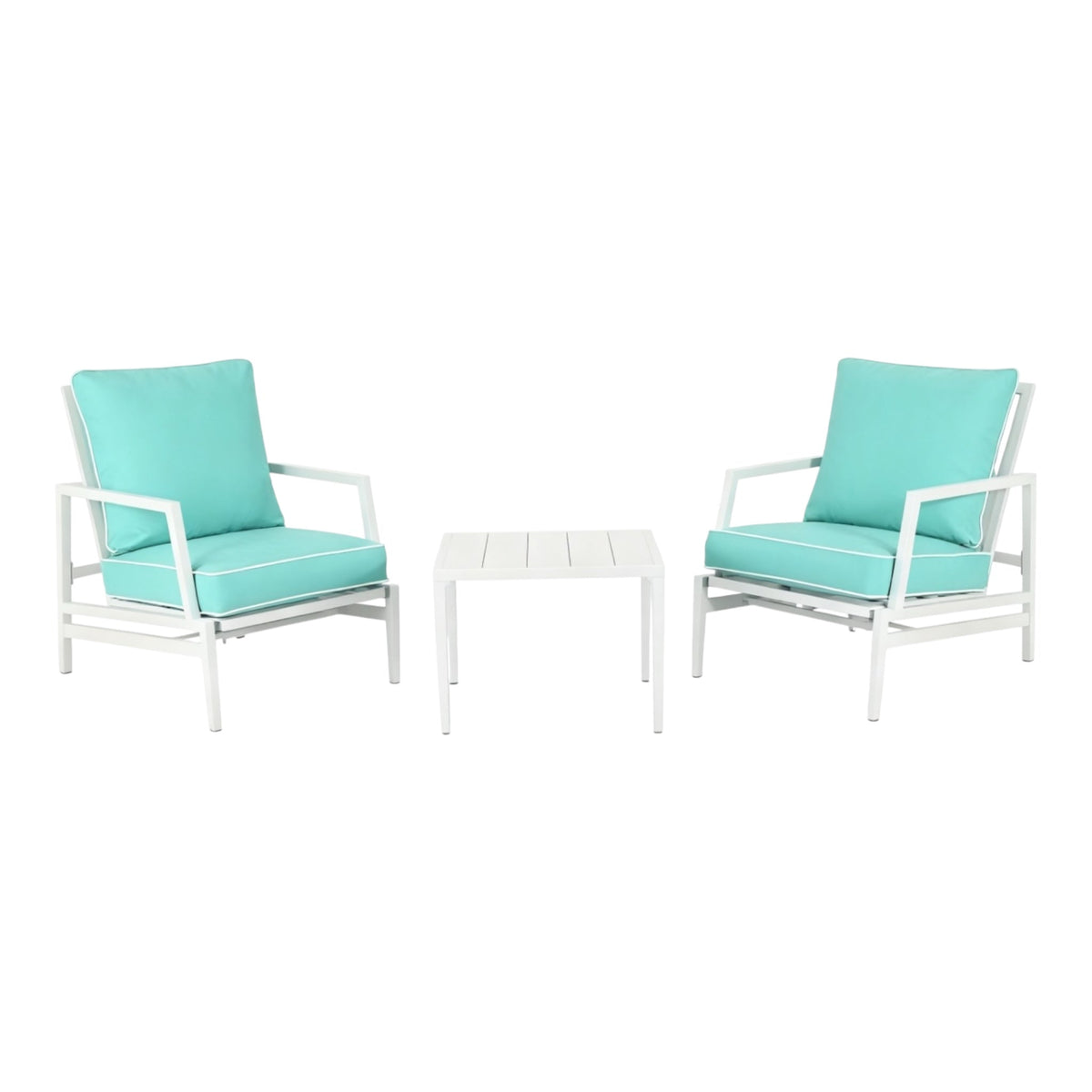 MFurn Daphne 3pc Aluminium Patio Sofa Set with Side Table – Various Colours