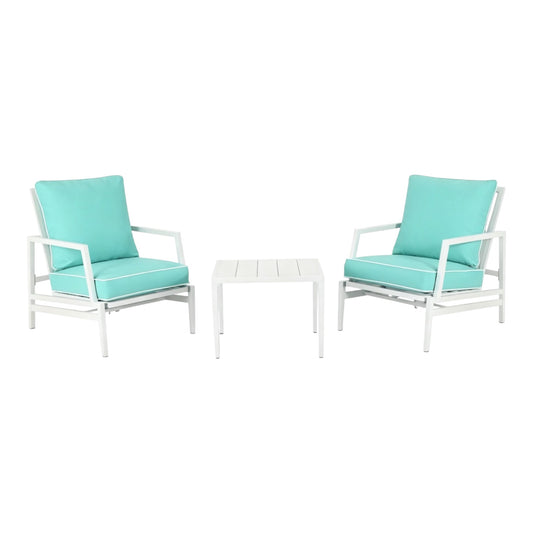MFurn Daphne 3pc Aluminium Patio Sofa Set with Side Table – Various Colours
