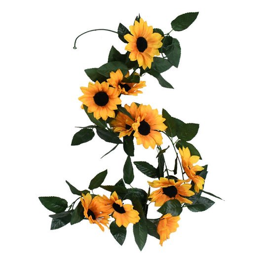 Hanging Indoor Home Artificial 10 Flowers Sunflowers Vine