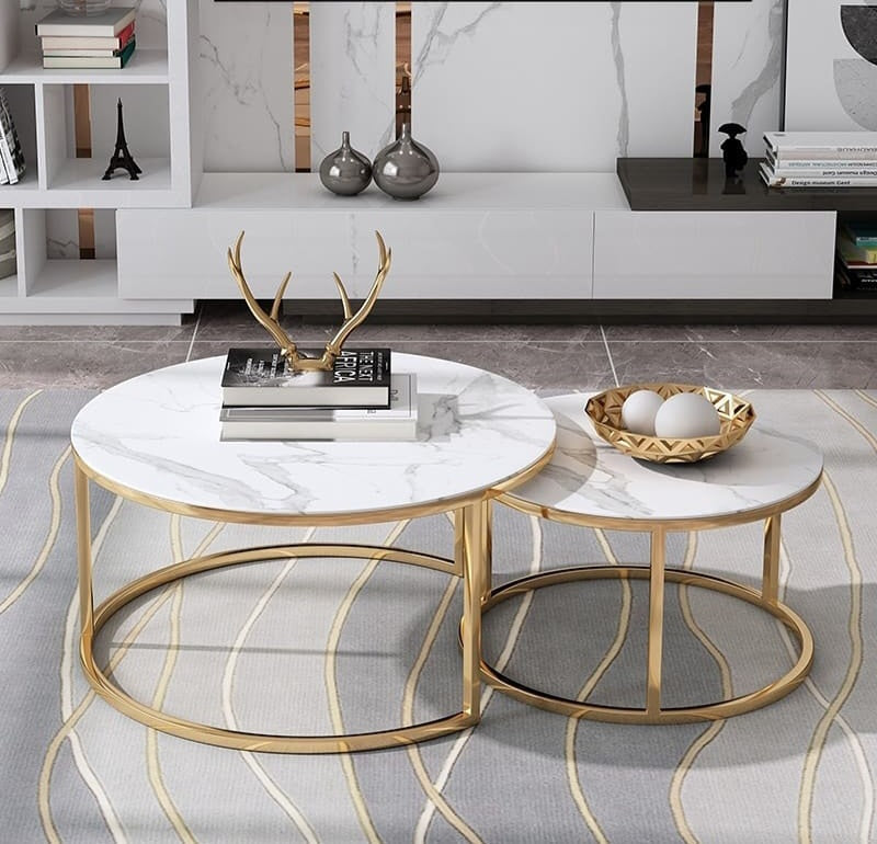 MARBLE NESTED COFFEE TABLES