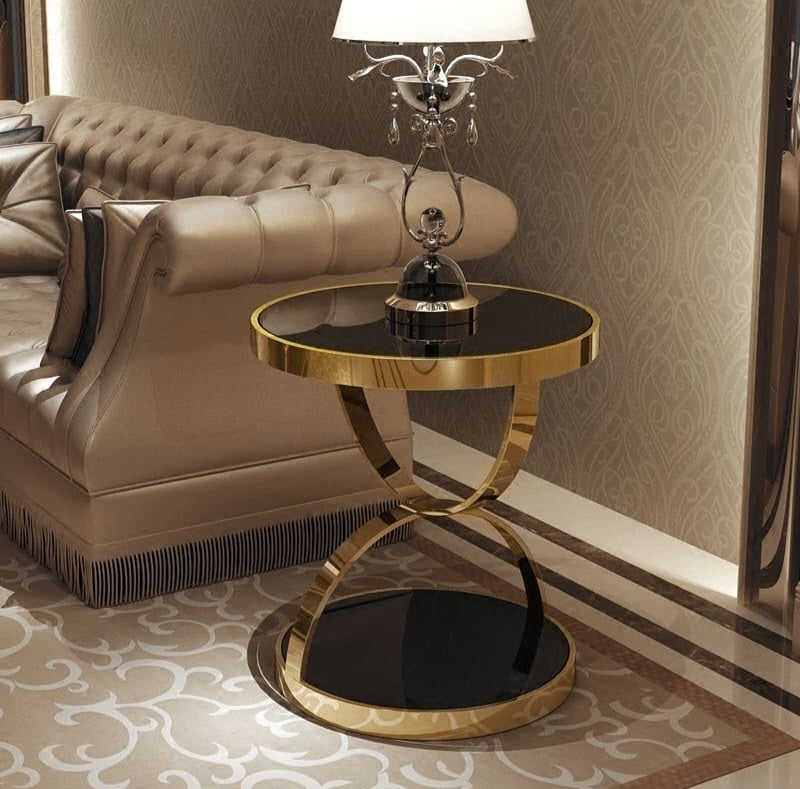 Black and gold side table 
