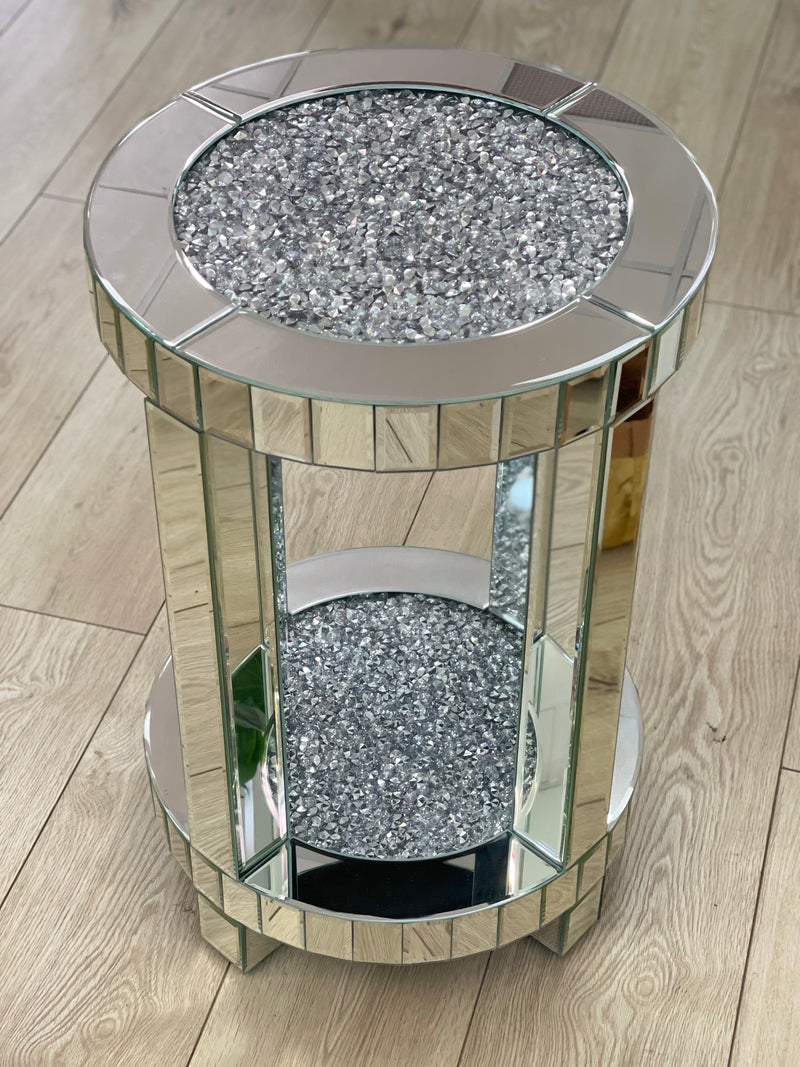 Ruby crushed diamond 3 piece side tables