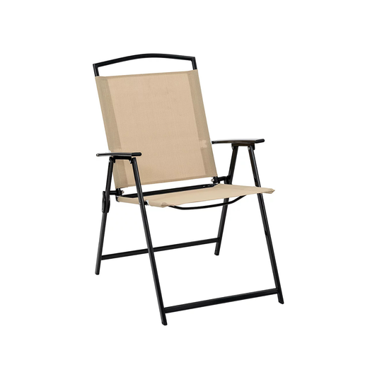 MFurn Bahama Folding Garden Chair With Armrests - Khaki