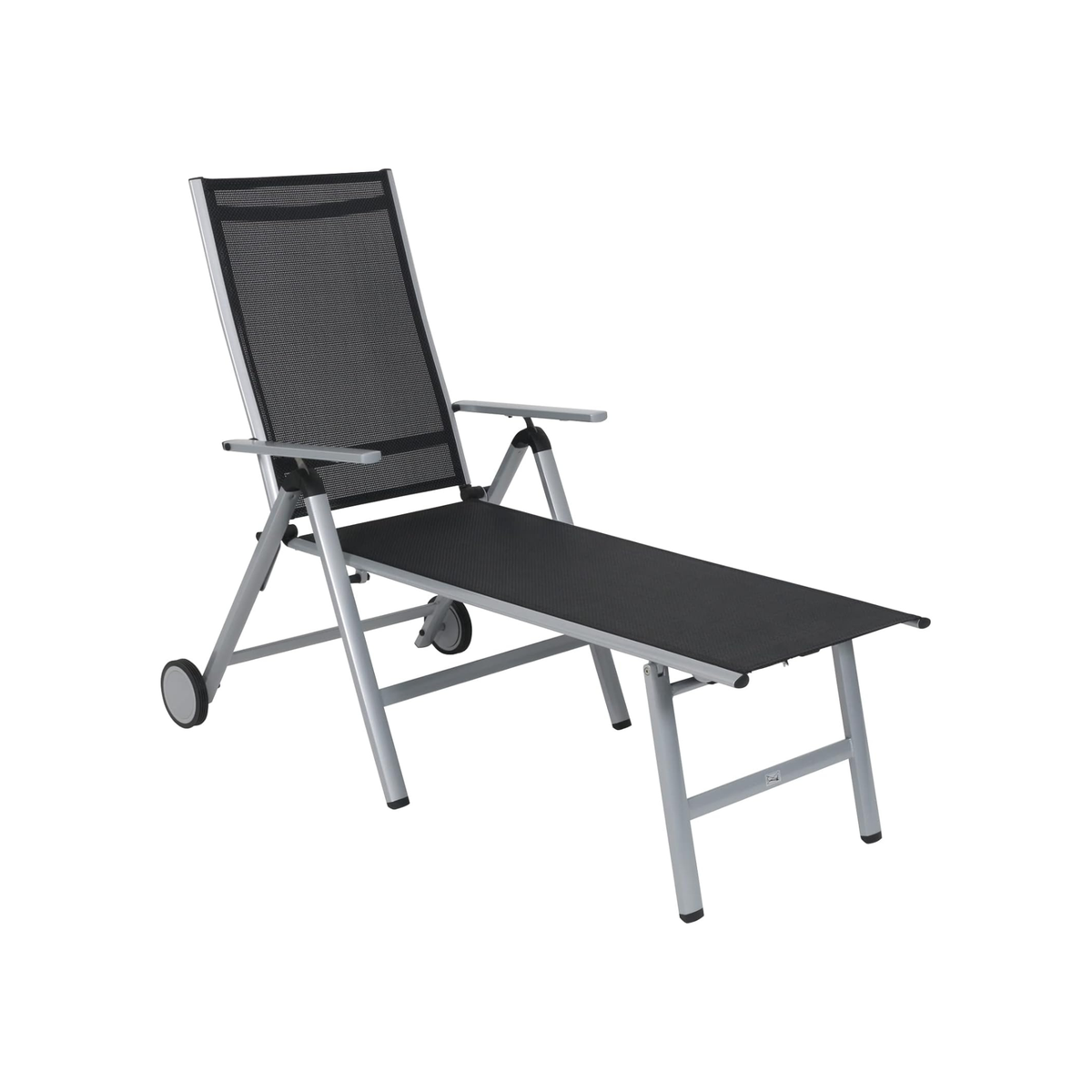 MFurn Comfort Wheeled Adjustable Garden Chaise Lounger With Aluminium Frame