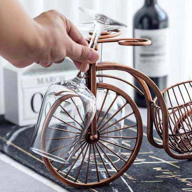 Bicycle Wine Rack with 2 Glass Holders