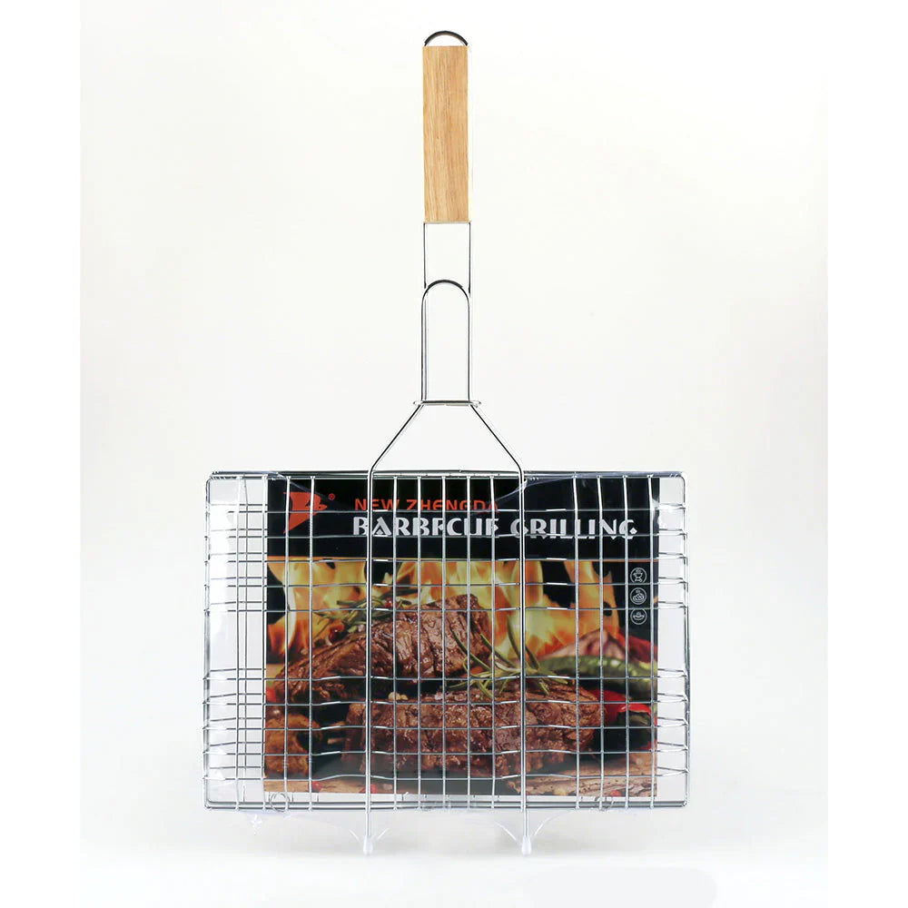 BBQ Collection Braai Basket – Stainless Steel Grill Basket for Outdoor Cooking