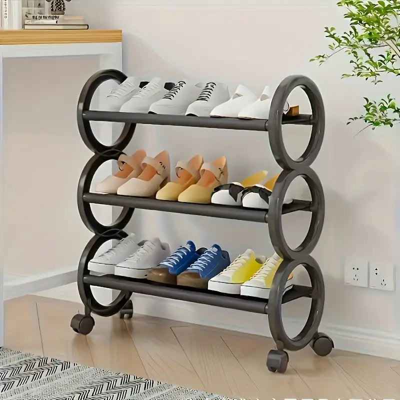 Mhome 3-Layer Shoe Rack with Circular Frame