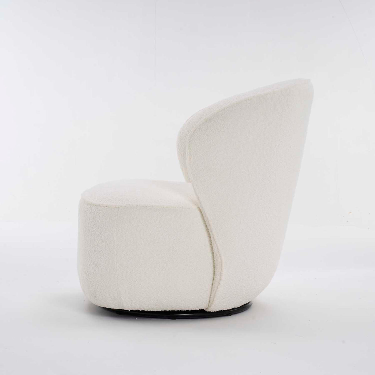 Barrel boucle swivel chair
