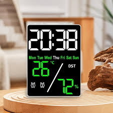 Digital Alarm Clock Settings Practical with Dimmer LED Display Electronic Desk Clock for Indoor